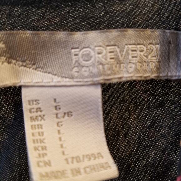 Forever 21 V Neck Backless Fit & Flare Dress Comfortable Long Sleeve Womens Sz L - Picture 11 of 11